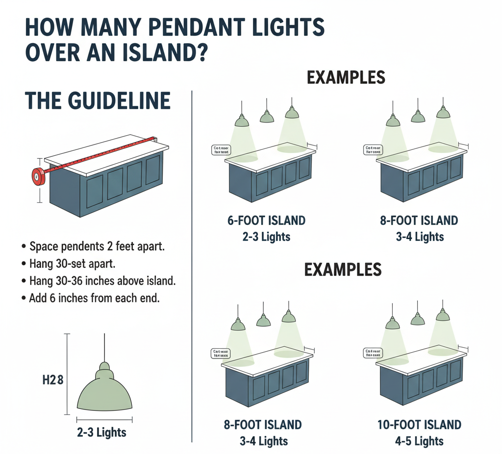 How Many Pendant Lights Over an Island