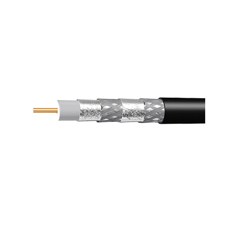RG6 and RG11 coaxial cable thickness compared on a workbench
