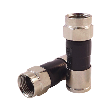 Compression tool fitting an F type connector onto RG6 coax for a rooftop antenna run