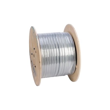 Grey DeviceNet trunk cable with IP67 sealed connector on a factory floor