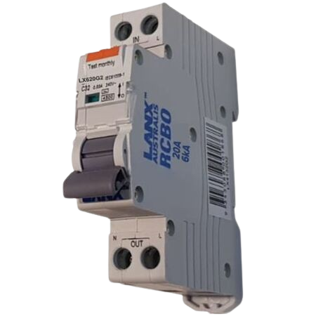 LANX 20A single-pole RCBO for circuit protection