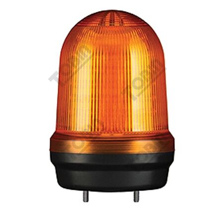 Amber 80mm LED steady/flashing beacon for industrial machine warning