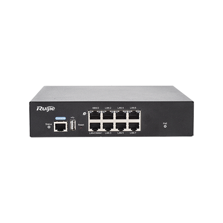 PoE security gateway router with seven ports for powering CCTV cameras