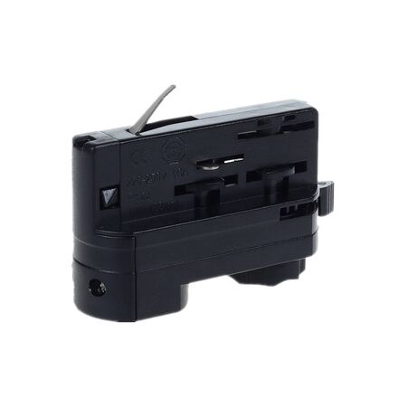 Black 3 circuit 4 wire track adaptor for mounting fittings onto 3 circuit track lighting