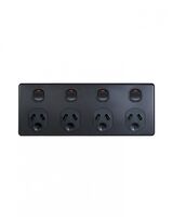 Puma - 4 Gang Fixed Power Point Double Pole 10A  Matt Black  x15 - PUBIG4MBK