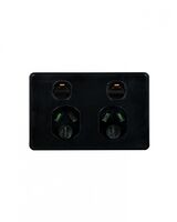 Puma - Power Point Switched 2 Gang, 15A 250V~  Black x10 - PUPP152GBK