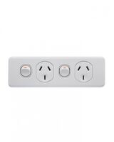 Puma -u00a0Power Point Switched 2 Gang, Skirting Mount, 10A 250V~  - PUPP2GSK