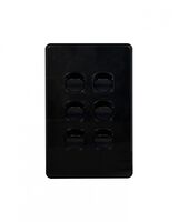 Puma - Switch Vertical 6 Gang, 10AX/16A 250V~  Black x5 - PUSWV6GBK