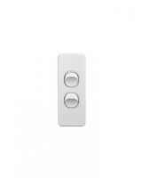 Puma - Switch Vertical Architrave 2 Gang 10AX/16A 250V~  x10 - PUSWVA2G