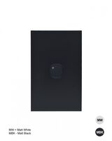 Clouded Leopard -u00a0Switch Vertical 1 Gang, Push Button Electronic, 1200W/500VA  Matt White x5 - CLSWV1GPBEMW