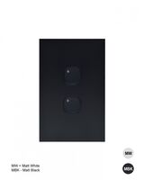 Clouded Leopard -u00a0Switch Vertical 2u00a0Gang, Push Button Electronic, 1200W/500VA  Matt Black  x5 - CLSWV2GPBEMBK