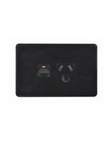 Flat Cat - Power Point Switched 1 Gang Slim 15A 250V  Black x10 - FLPP151GBK