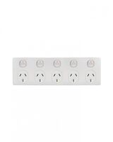 Puma - 5 Gang Fixed Power Point Double Pole 10A 250V  Matt White x15 - PUBIG5MW