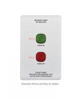 We can print on any Trader Mechanisms or plates!u00a0All our printing is done in Adelaide at the Trader Incubator.Please specify what TEXT is to go on the chosen mech when placing order with your local Wholesale Branch.u00a0Your branch can write this on your order to us in the NOTES section.How to order:u00a0SKCUSTOMMECHExample: 1x LESWPV2G 1x SKCUSTOMPLATENotes: Print on LESWPV2GTop - EMERGENCY POWER OFF INDICATIONBelow top switch - POWER ONLeft of top switch in RED - (LCP-13)Below bottom switch - POWER OFFLeft of bottom switch in RED - (LCP-14)Bottom of Plate - TO RESET POWER:..  x1 - SKCUSTOMPLATE