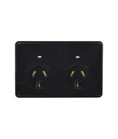 Puma -u00a0Power Point Auto Switched 2 Gang 10A 250V~  Black x5 - PUPP2GAUBK