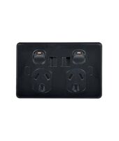 Puma - Power Point, USB Charger, Dual Fully Integrated (Type A & C) Shuttered Vandal Proof  Black x1 - PUPPUSB2GACVPBK