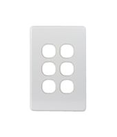 Puma - Switch Vertical 6 Gang, 10AX/16A 250V~  White x5 - PUSWV6G