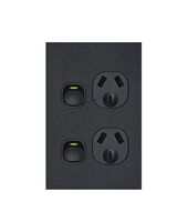 Clouded Leopard -u00a0Power Point Switched 2 Gang Vertical 10A 250V  Matt White x5 - CLPPV2GMW