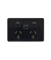 Cougar - Power Point Switched 2 Gang, 10A 250V~ With Extra Switch 10AX/16A  White x5 - COPPSW2G