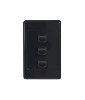 Cougar - Switch Vertical 3 Gang 10AX/16A 250V~  Black x10 - COSWV3GBK