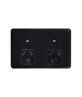 Flat Cat -u00a0Power Point Auto Switched 2 Gang 10A 250V~  Black x5 - FLPP2GAUBK