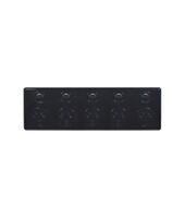 Leopard -u00a0Power Point Switched 5u00a0Gang Double Pole 10A 250V Fits Standard 84mm Mounting Centres  Black x1 - LEBIG5BK