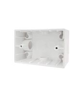 Hyena -u00a0Surface Mounting Box Enclosure Deep with 25mm Entry on Short Side and 20mm Entry on Long Side 50mm Deep 46mm Internal Depth White Perfect for Trader USB Range and Powermesh  x10 - HYSMB2520D