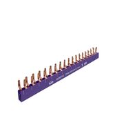 Wolverine -u00a0Busbar Insulated Pin 80 Amp 2 Pole 18 Module Combo Active Plus Neutral Purple  x15 - WOBBP18C