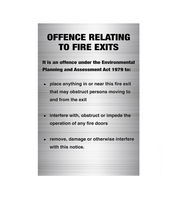 PVC Fire Exit Offences Sign | UV-Protected | Complies with NSW Regulations | 150mm x 225mm by Firebox