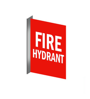 PVC Fire Hydrant Location Right Angle Sign | UV-Protected | Clear Visibility | Single Unit by Firebox