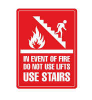 PVC Do Not Use Lift Use Stairs Sign | Durable Material | Clear Safety Message | Indoor Use by Firebox