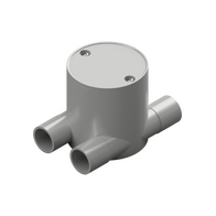 20mm Grey PVC 4-Way 'H' Type Deep Junction Box