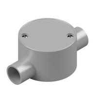 25mm Grey PVC 2-Way Shallow Junction Box