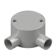 25mm Grey PVC 2-Way Angle Shallow Junction Box