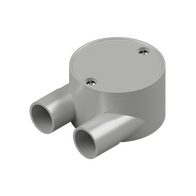 20mm Grey PVC 2-Way 'U' Type Shallow Junction Box