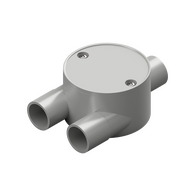 25mm Grey PVC 3-Way 'Y' Type Shallow Junction Box