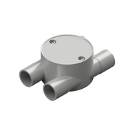 25mm Grey PVC 4-Way 'H' Type Shallow Junction Box