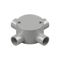 25mm Grey PVC 4-Way Shallow Junction Box