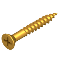8G x 50mm Ribbed Head Needle Point Chipboard Screw - 100 Pack