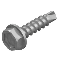 12G x 55mm Hex Head Drill Point Screw with Seal - 100 Pack