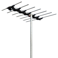 MAGNA Black High Gain 7 Element Log Periodic Digital TV Antenna VHF (6-12) with 50dB 4G/5G Filter (5 Pack)