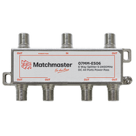 6 Way Splitter 'F' Type 5-2400MHz Power Pass All Ports (Bag)