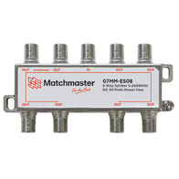 8 Way Splitter 'F' Type 5-2400MHz Power Pass All Ports (Bag)