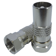 'F' Male to IEC (PAL) Male Adaptor (20 Pack)