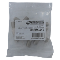 T Piece 3 Way 'F' Type Female Adaptor (5 Pack)