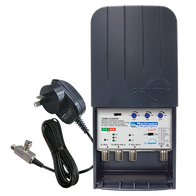 Multiband Masthead Amplifier FM/BI/VHF/UHF 30dB with 4G/5G Filter and Power Supply