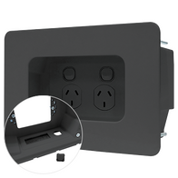 Recessed Wall Point with Built-in Cable Management System (Black)