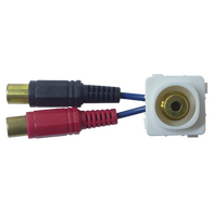 3.5mm Stereo Socket Wall Plate to 2 Female RCA Tails (4 Pack)