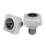 IEC (PAL) Female to 'F' Female Wall Plate Insert (8 Pack)