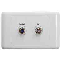 Satellite/TV Outlet Plate with FM Power Pass